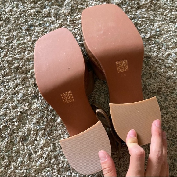 NWOB Jeffery Campbell Free People Naomi Taupe Leather Platform Heels Sz 8.5 - Picture 6 of 6